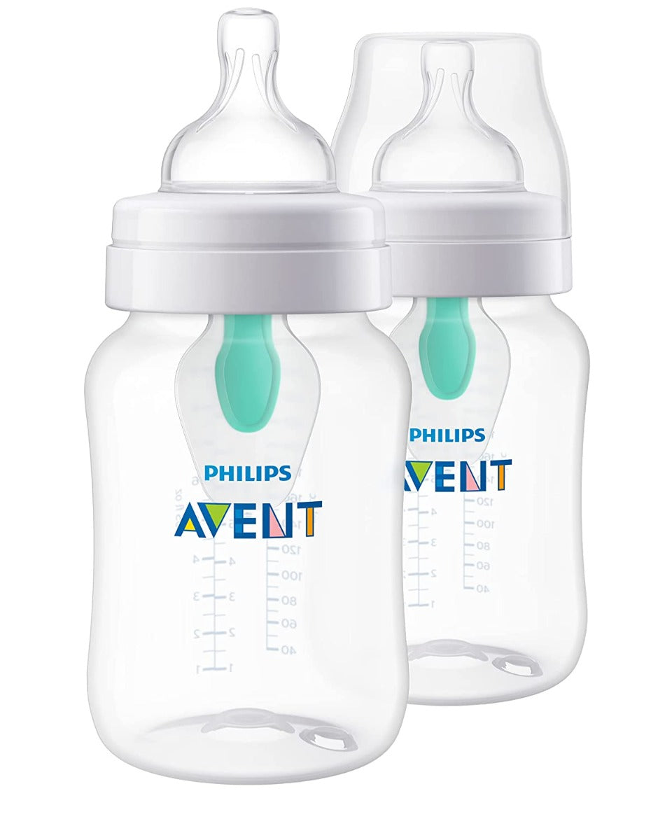 Philips Avent Anti-Colic Milk Baby Bottle with AirFree Vent, 9oz (2pk)