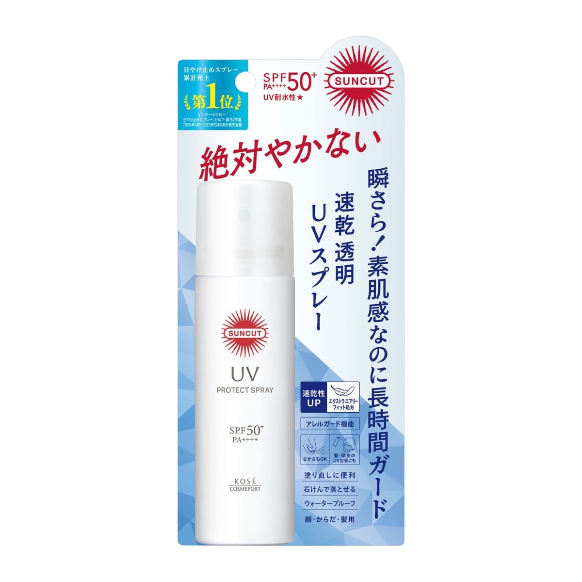 Kose Suncut UV Protect Spray Sunscreen SPF50+ PA++++, 60g (Exp 06/27)
