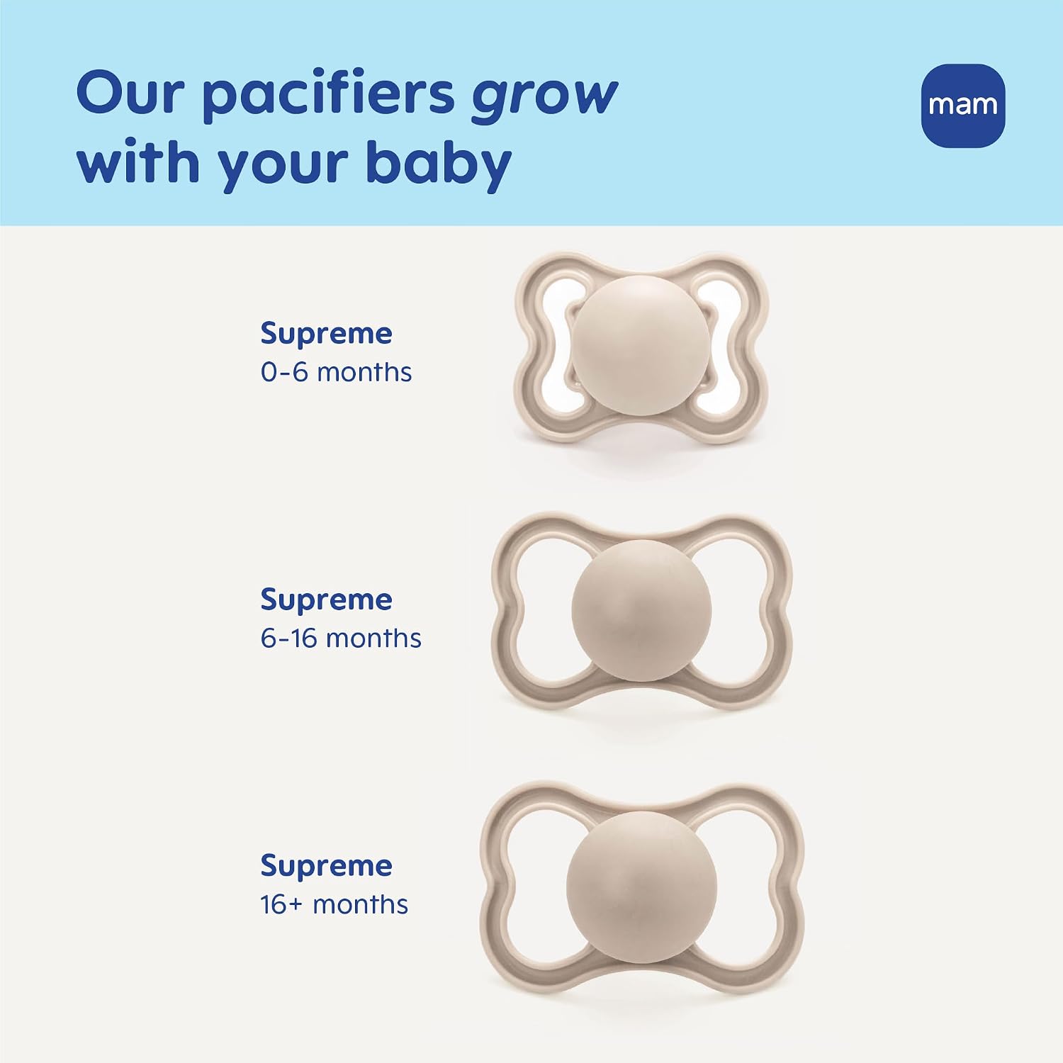 MAM Supreme Pacifier with Case, 16M+ - 2 Assorted Designs