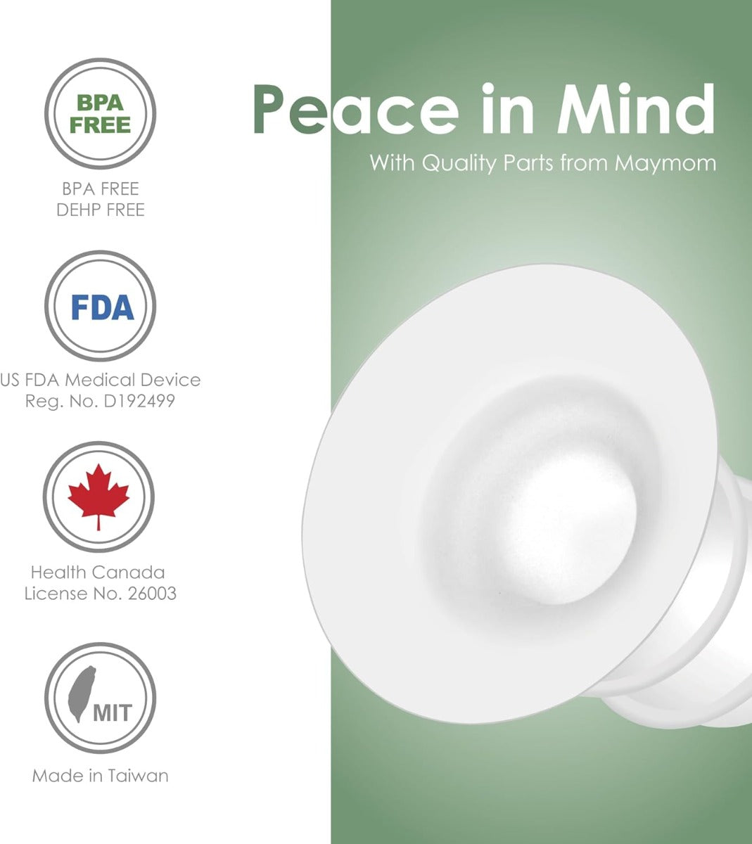 Maymom Silicone Flange Inserts for Medela & Spectra 24mm Breastshield (Long Plus), 2pc (7 Sizes)
