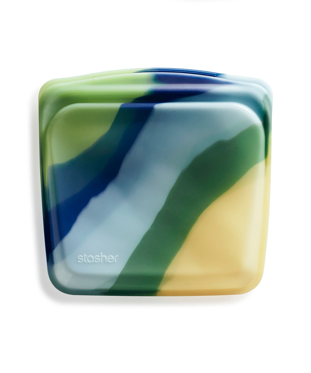 Stasher Reusable Silicone Sandwich Bag, 28 fl oz (17 Designs) - Pupsik Singapore