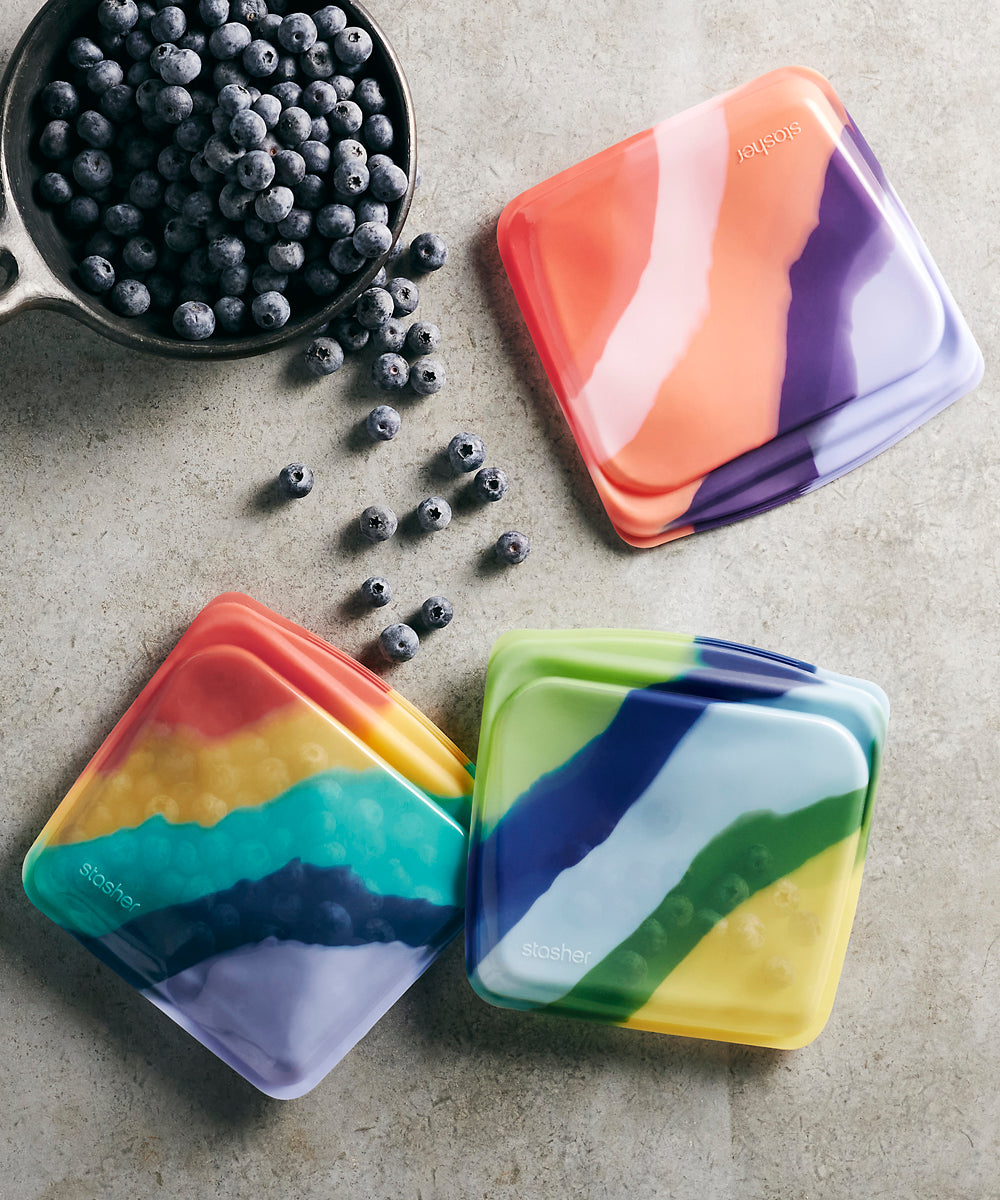 Stasher Reusable Silicone Sandwich Bag, 28 fl oz (17 Designs) - Pupsik Singapore