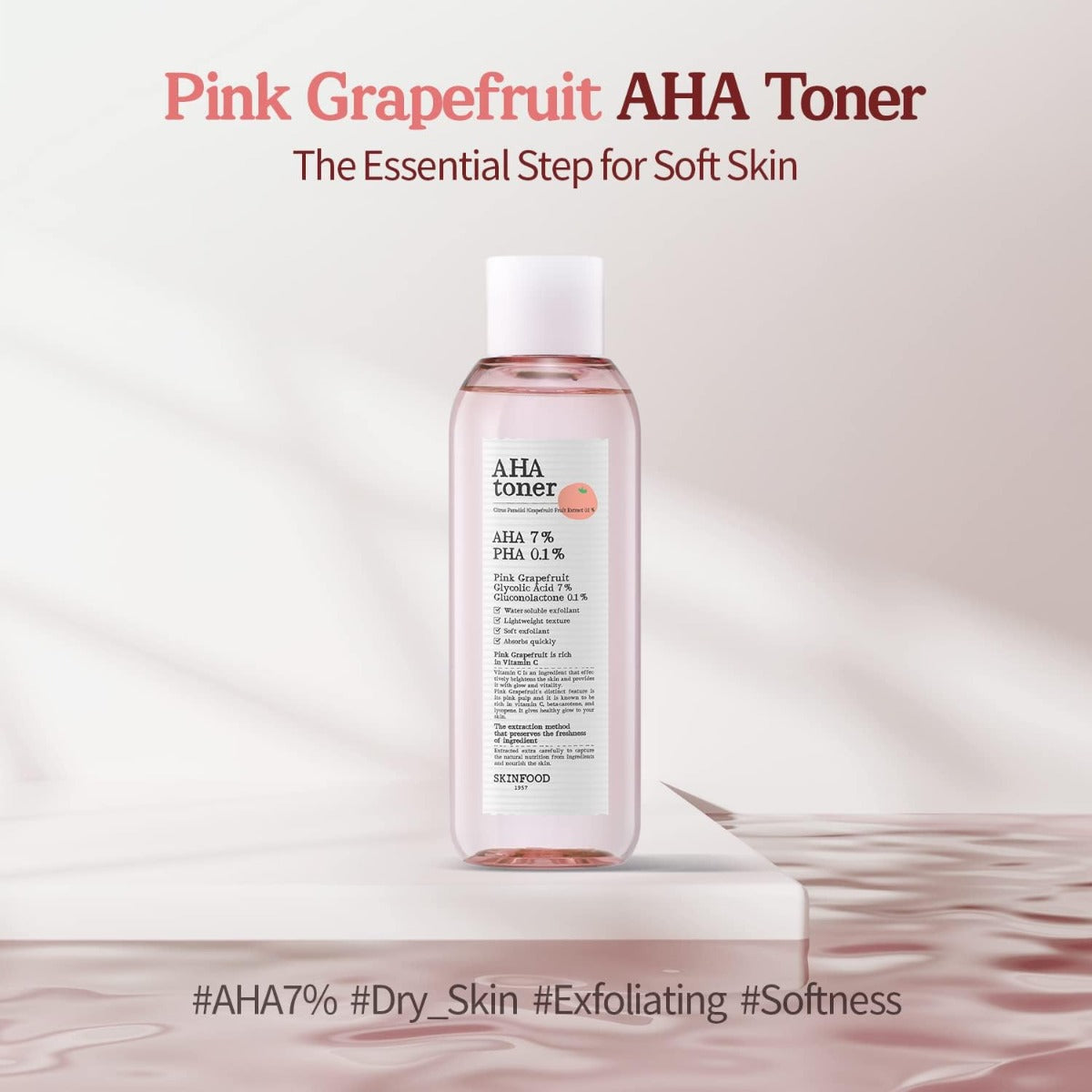 Skinfood Pink Grapefruit AHA Toner, 200ml (Exp 10/26)