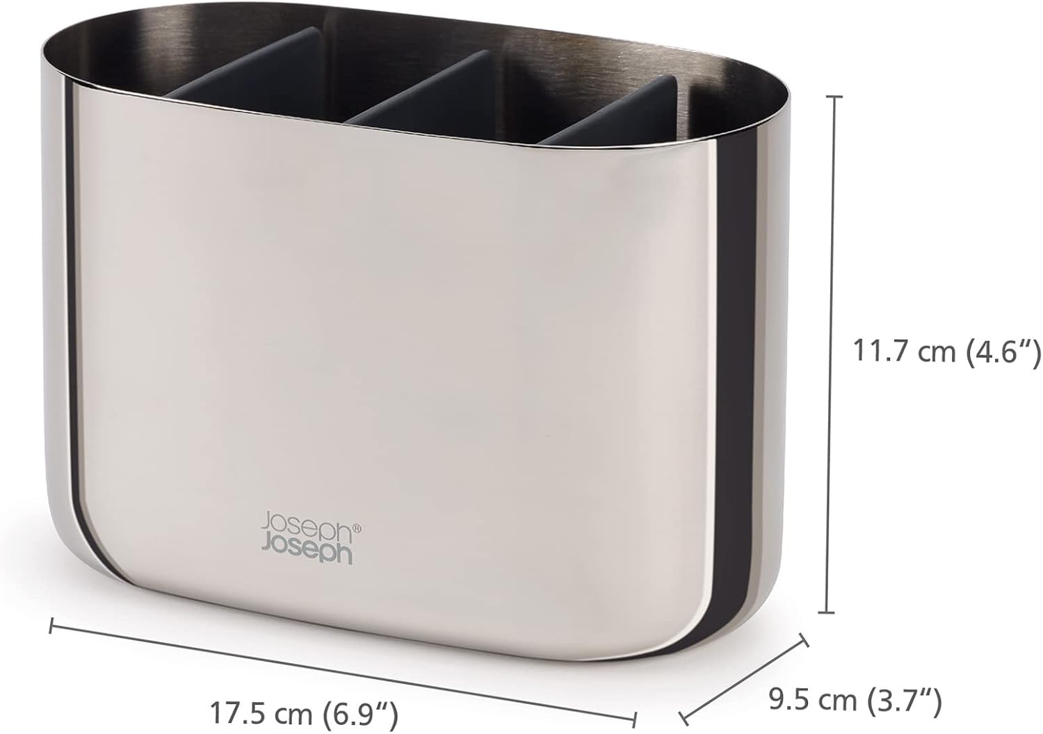 Joseph Joseph EasyStore Luxe Stainless Steel Toothbrush Caddy, Large