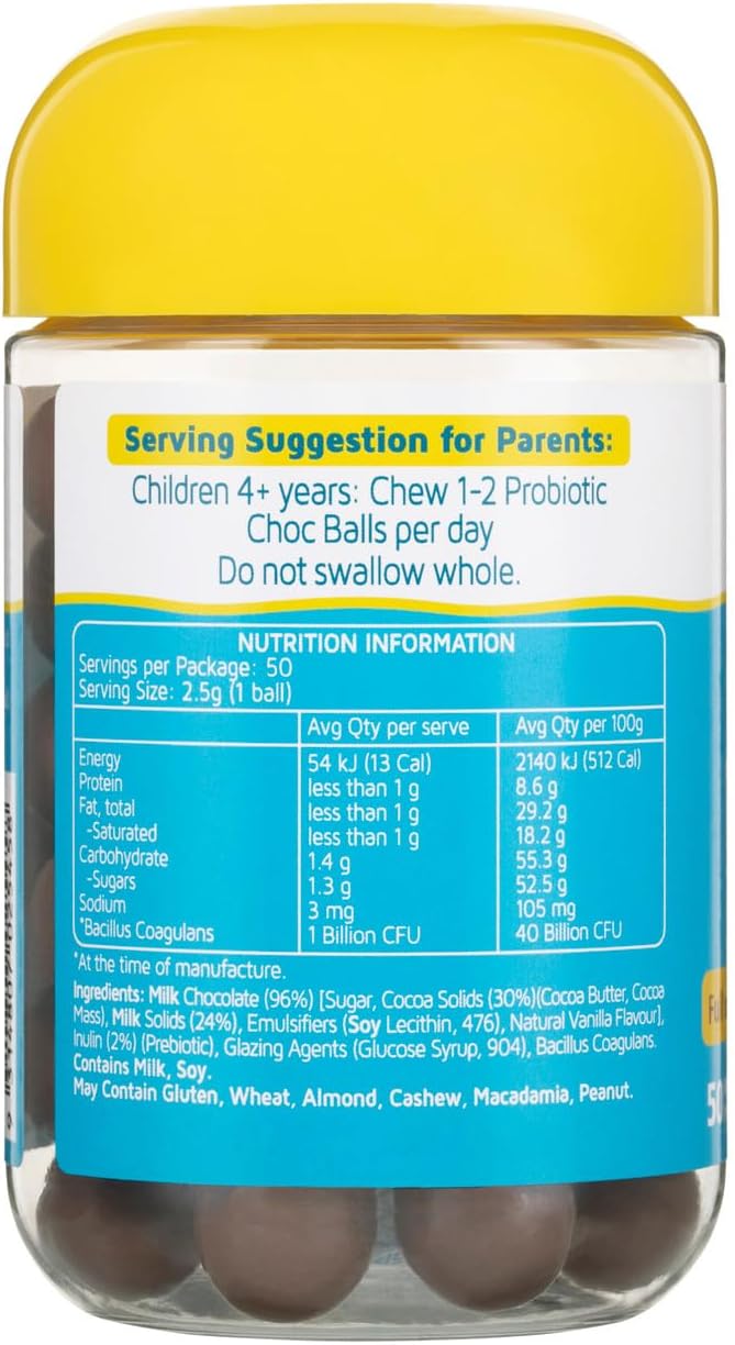 Nature's Way Kids Smart Probiotic Choc Balls, 50s (Exp 10/26)