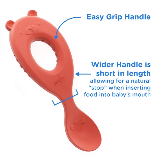 Nuby Silicone Easy Grip Baby Spoons, 2pk