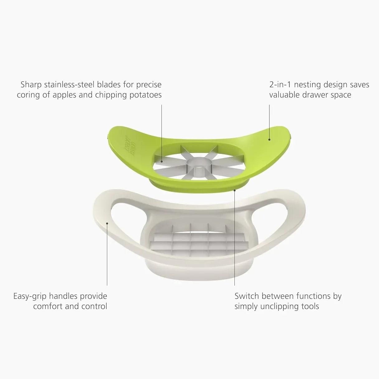 Joseph Joseph Nest Press 2-in-1 Fruit & Vegetable Cutter | Corer & Chipper - Pupsik Singapore