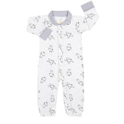 Baa Baa Sheepz Convertible Gown & Romper -Cute Big Star & Sheepz White (4 Sizes)