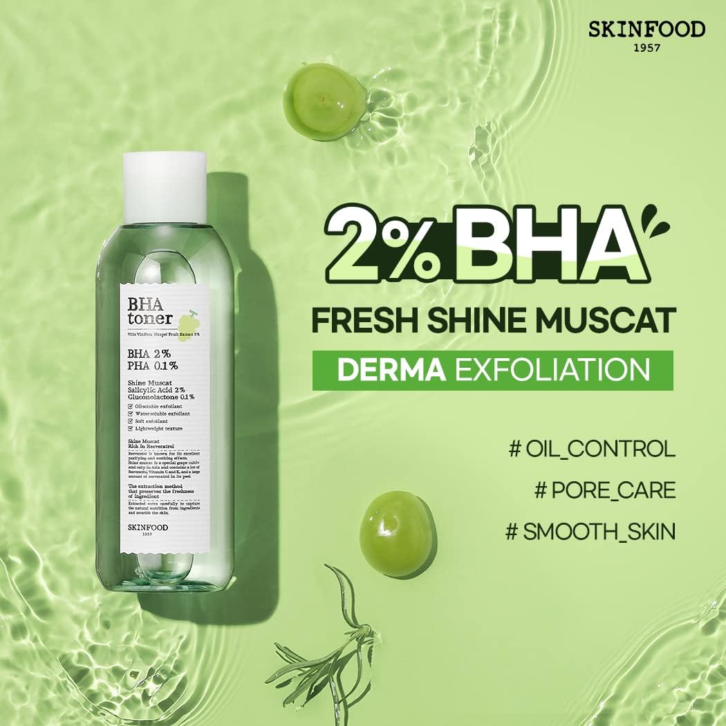 Skinfood Shine Muscat BHA Toner, 200ml (Exp 10/26)
