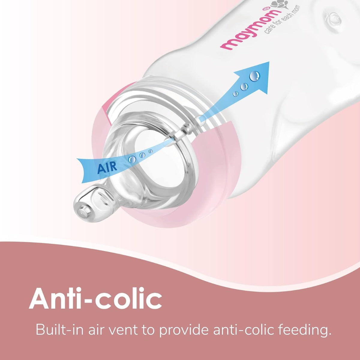 Maymom 2nd Gen Silicone Nipple Teat (Wide-Neck), 4pk (3 Flows)