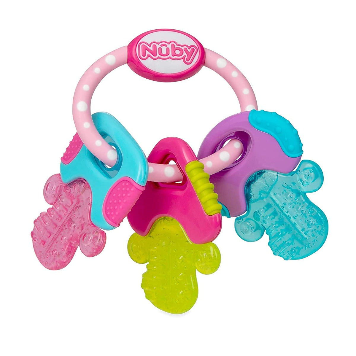 Nuby Icybite Hard/Soft Teething Keys - Pink