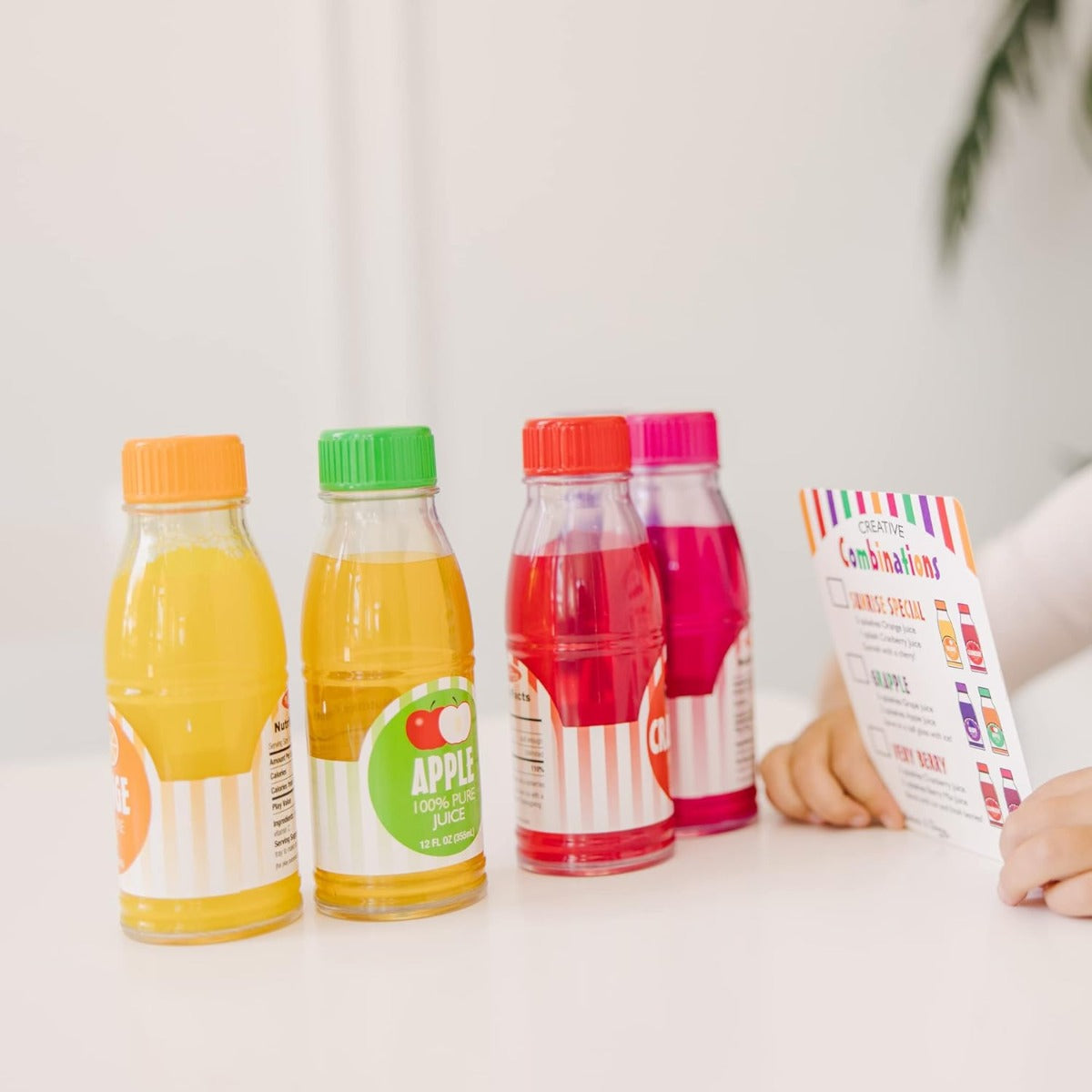 Melissa & Doug Tip & Sip Toy Juice Bottles Food Set, 6pcs