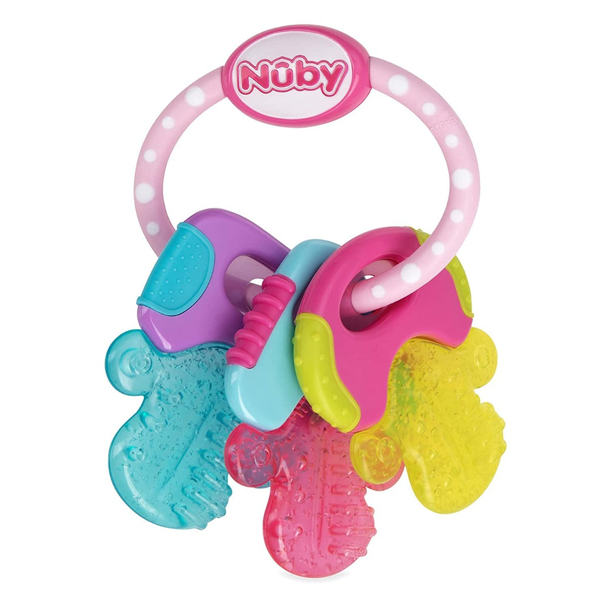 Nuby Icybite Hard/Soft Teething Keys - Pink
