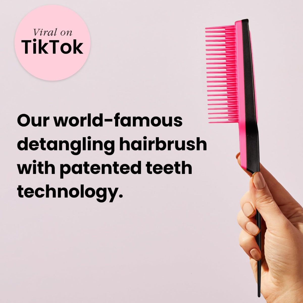 Tangle Teezer The Ultimate Volumizer Back-Combing Hairbrush - Black Pink