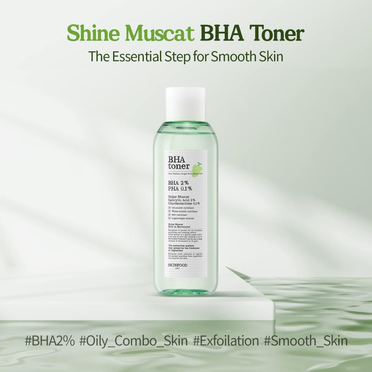 Skinfood Shine Muscat BHA Toner, 200ml (Exp 10/26)