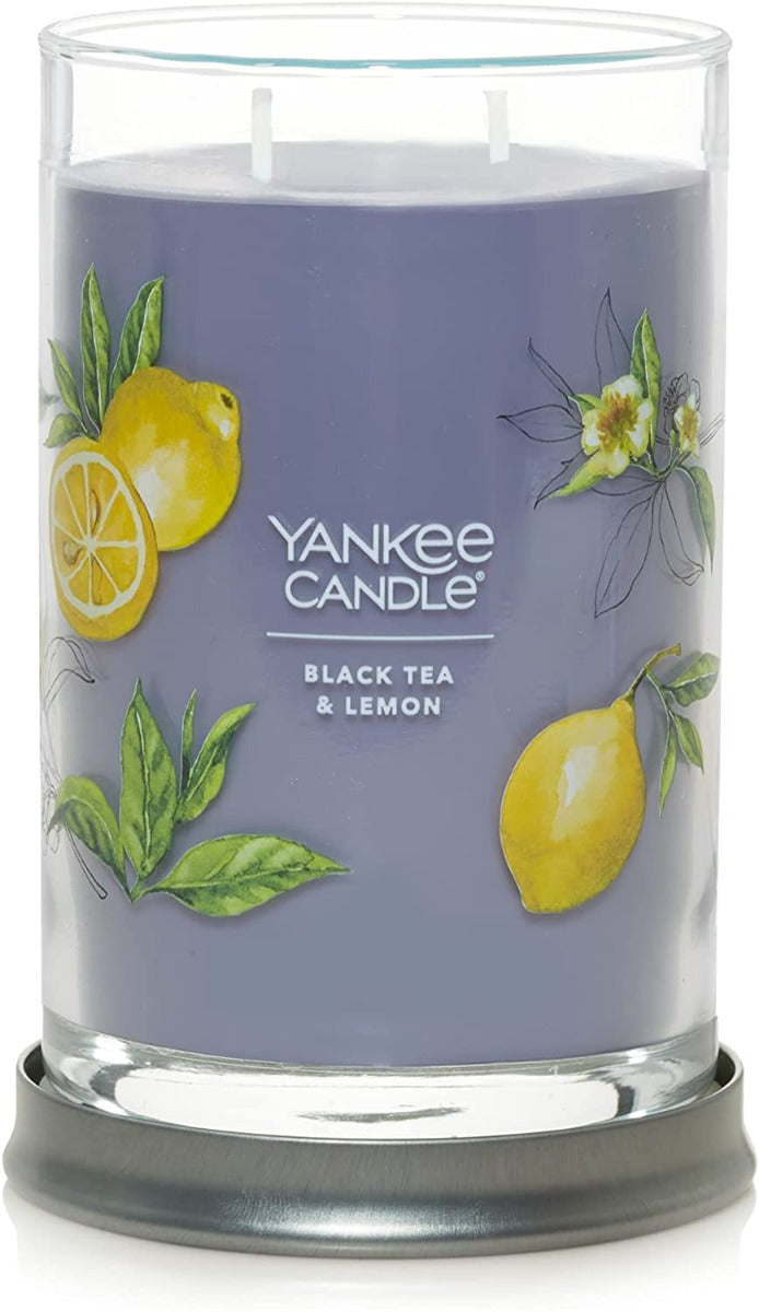 Yankee Candle Signature Large Tumbler Candle, 2-wicks (20oz) - Black Tea and Lemon