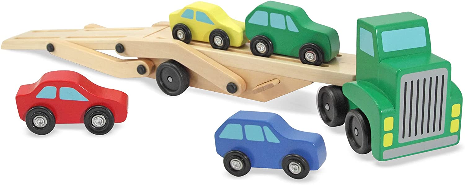Melissa & Doug Car Carrier Truck & Cars Wooden Toy Set