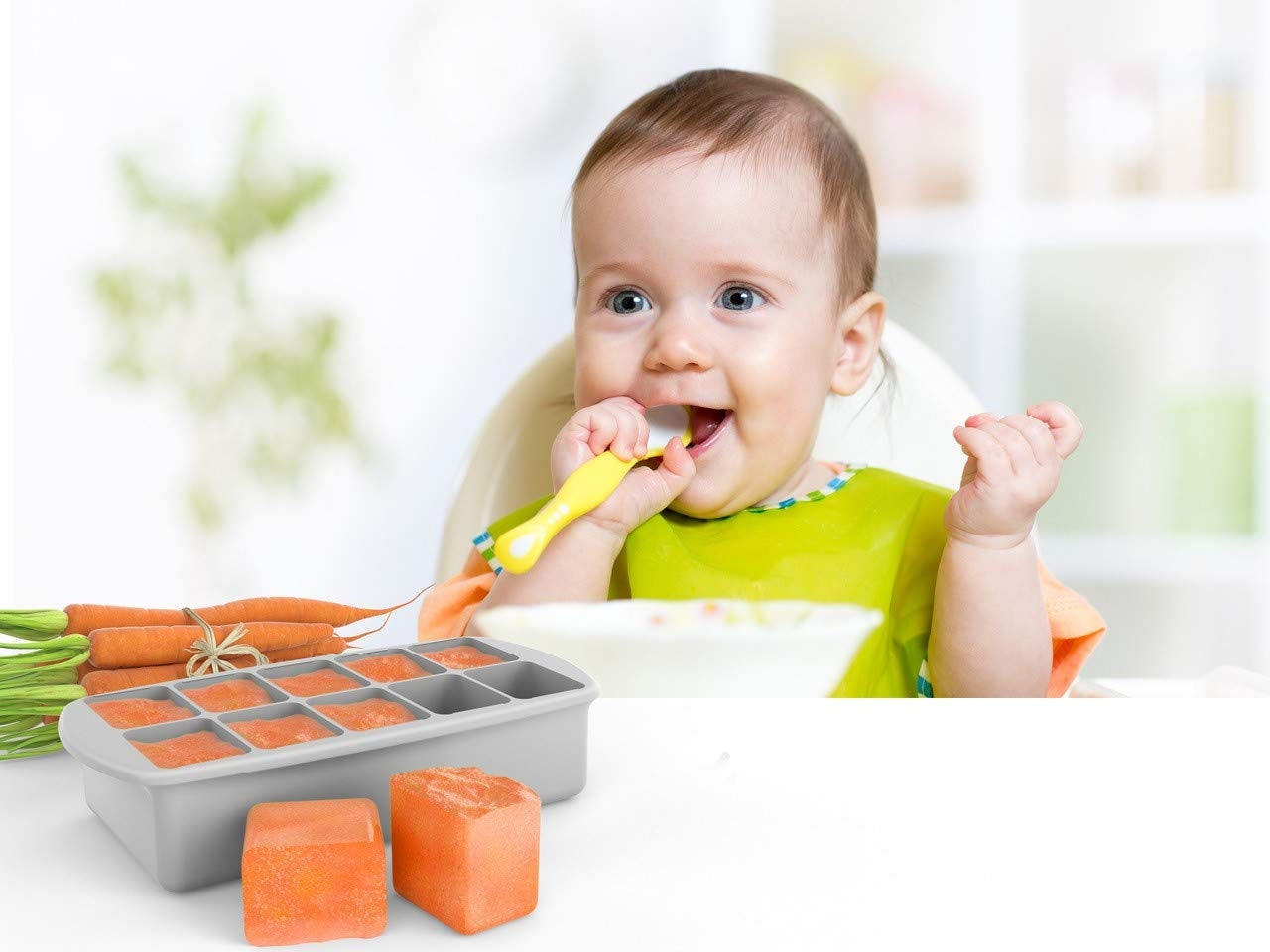 Melii Silicone Baby Food Freezer Tray (2 Colors) - Pupsik Singapore