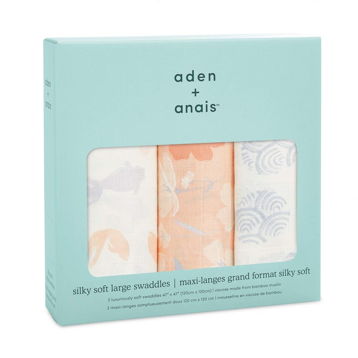 Aden Anais Silky Soft Bamboo Swaddle (47 x 47 in), 3pk (9 Designs) - Pupsik Singapore
