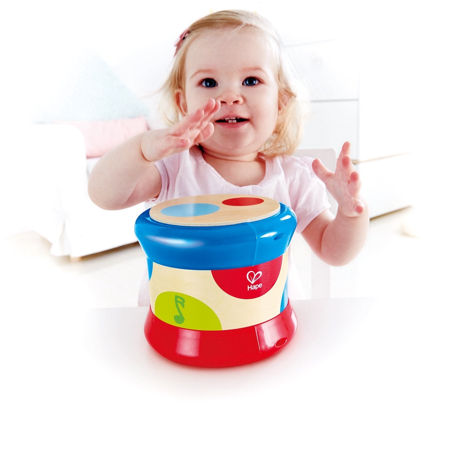 Hape Wooden Lights & Sound Baby Drum
