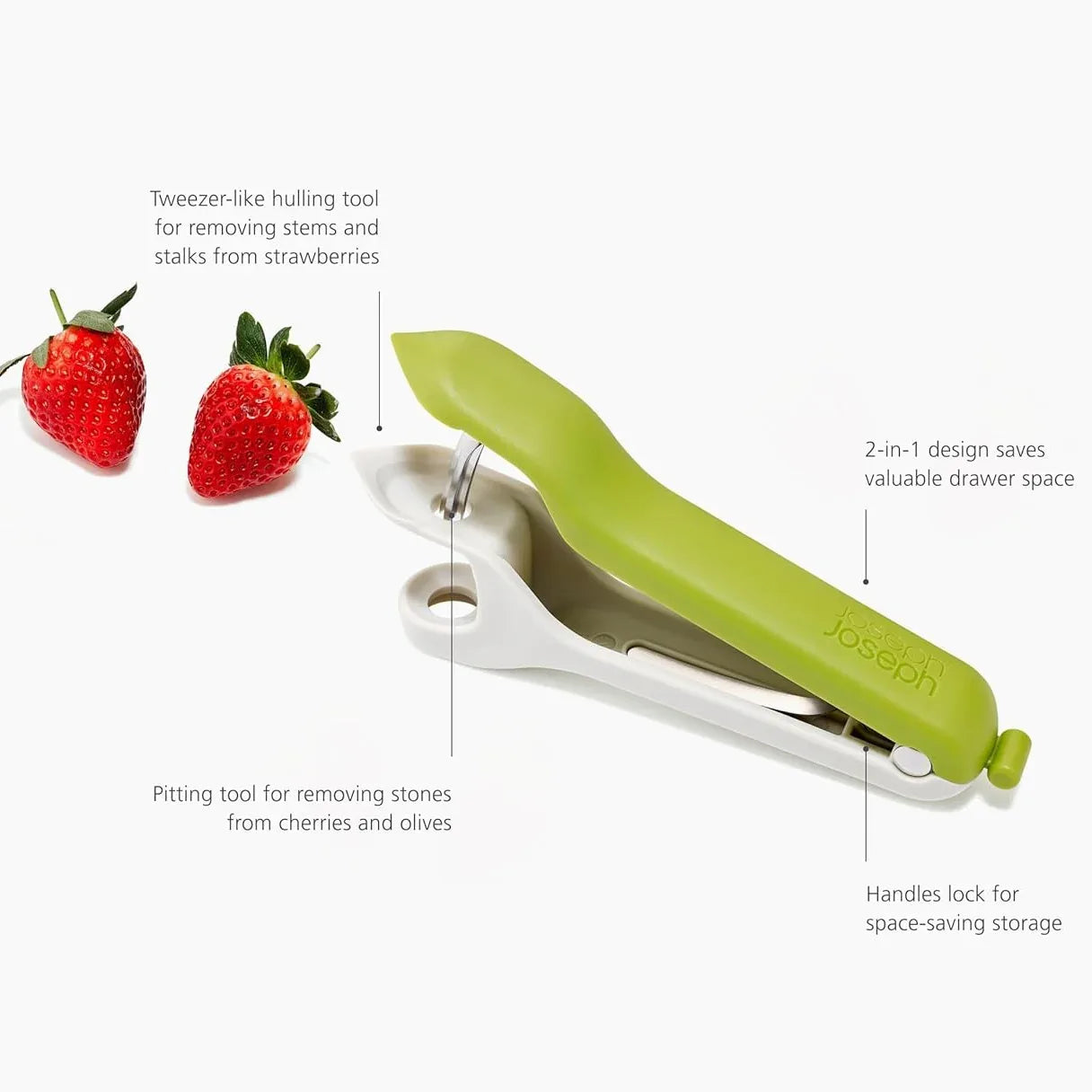 Joseph Joseph Tweezy 2-in-1 Pitter & Huller Tool - Pupsik Singapore