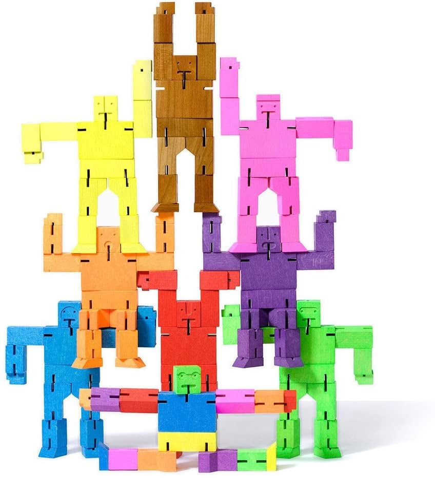 Areaware Medium Cubebot Wooden Toy Robot Puzzle - Natural