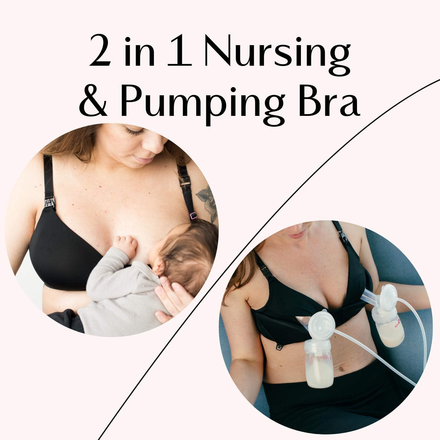 Simple Wishes SuperMom Nursing and Hands Free Pumping Bra, Black - 34D
