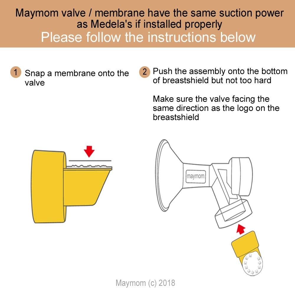 Maymom Replacement Valves (2x) & Membranes (4x) for Medela Breastpumps