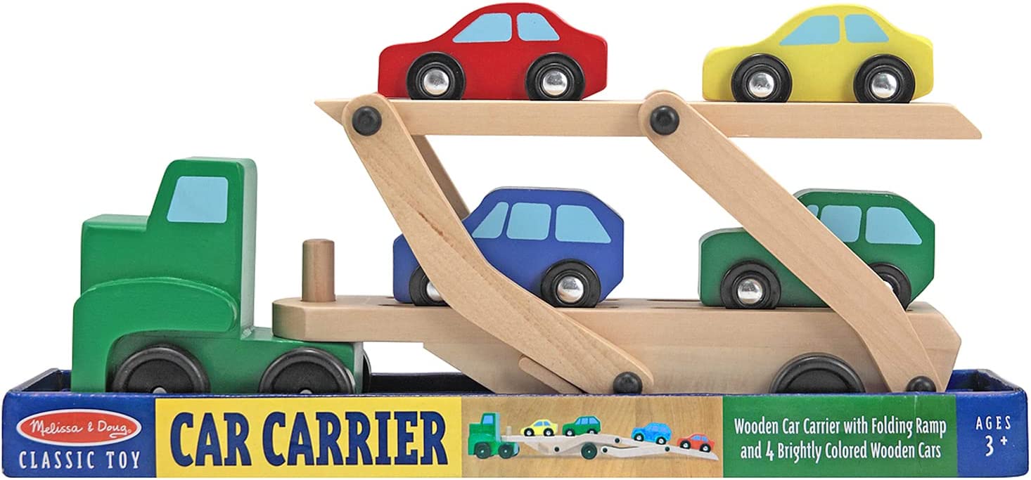 Melissa & Doug Car Carrier Truck & Cars Wooden Toy Set