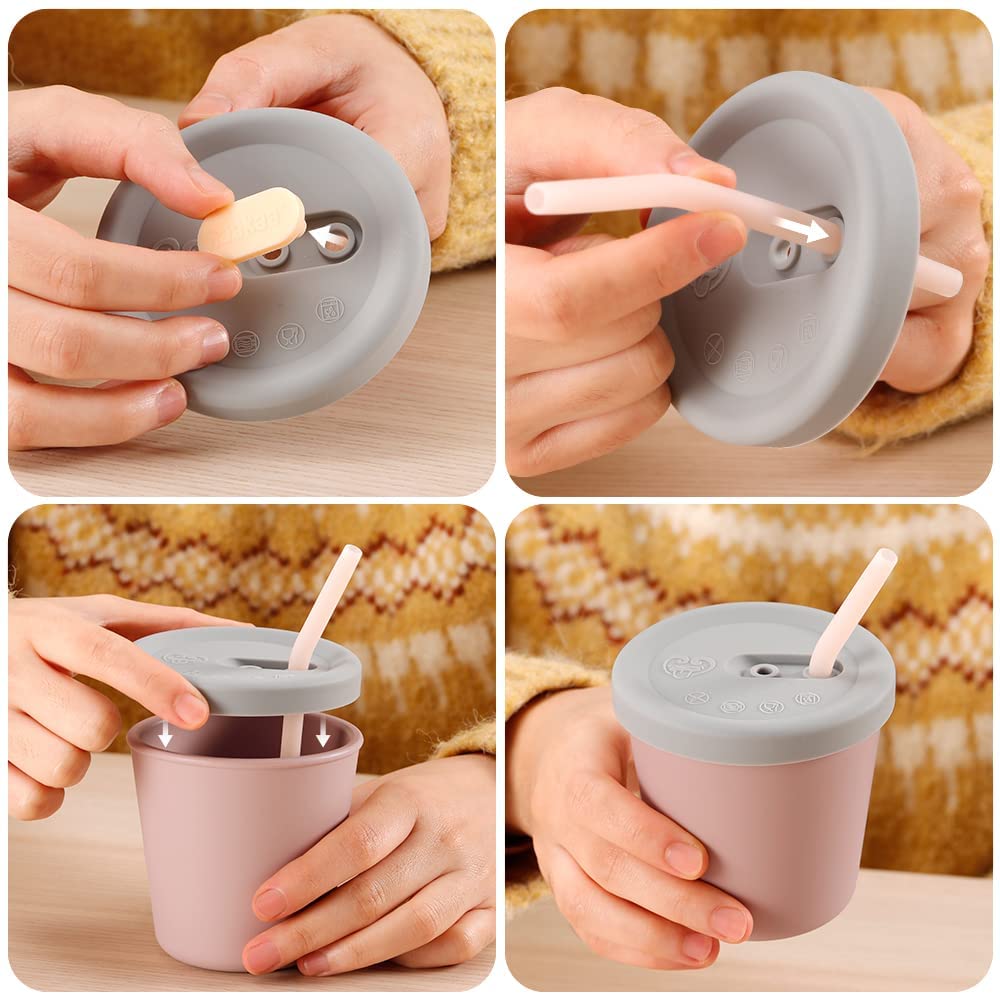 Haakaa Silicone Sippy Straw Cup (4 Colours) - Pupsik Singapore