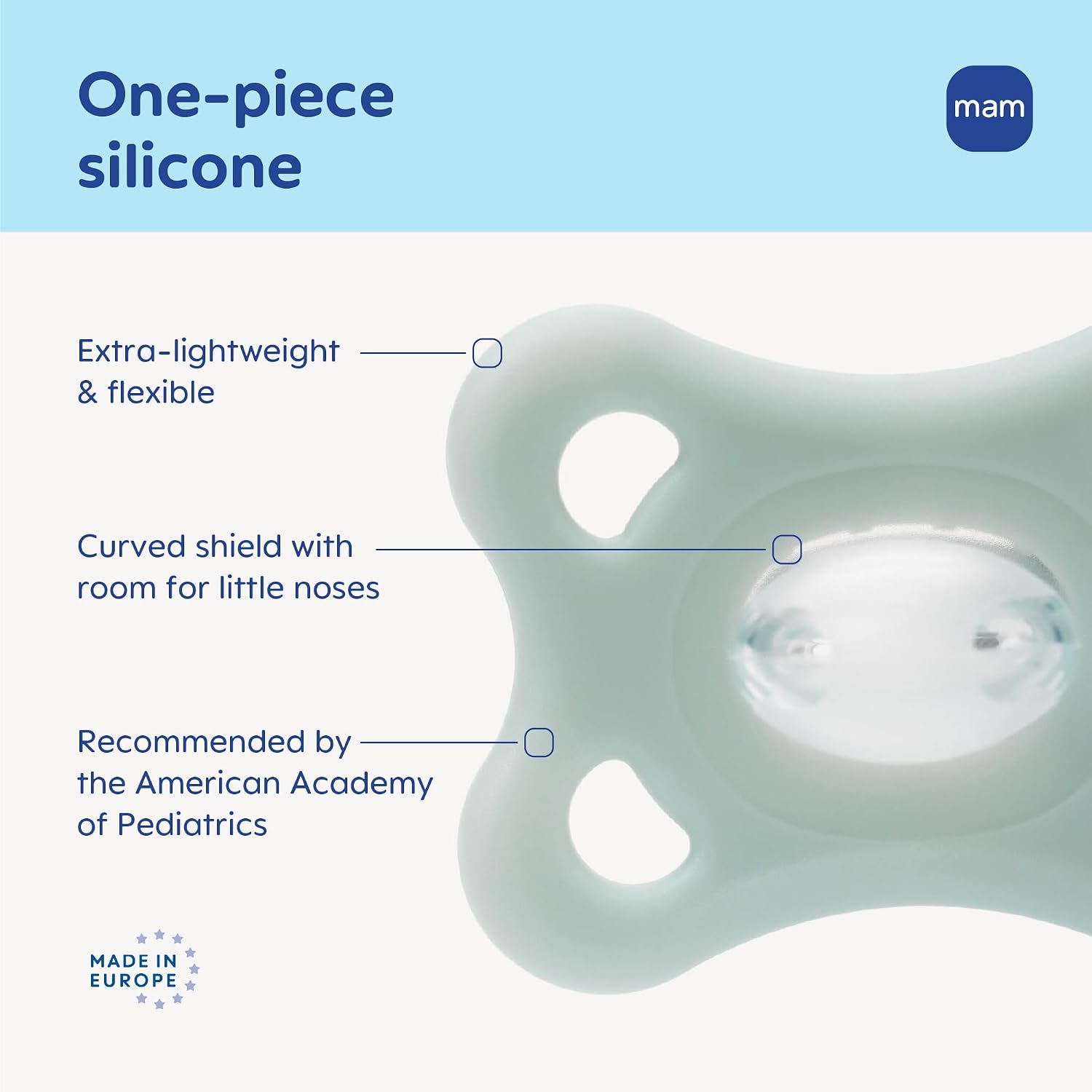 MAM Comfort Pacifier with Case, 1pk, 2 Sizes | 0-3M, 3-12M