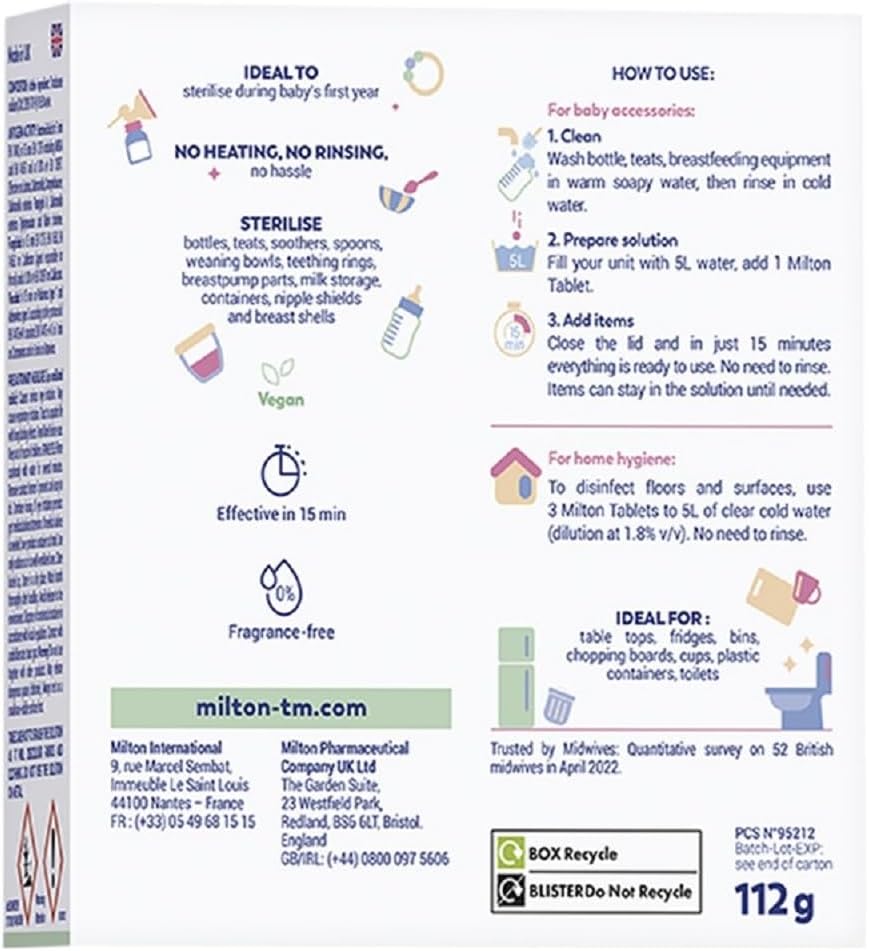 Milton Standard Sterilising Tablet, 28s - Exp 11/27
