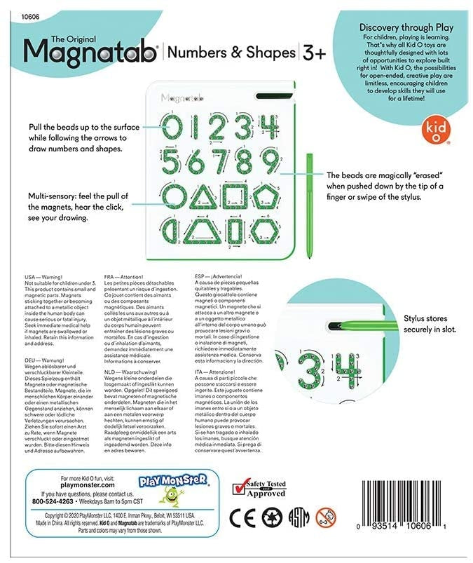 PlayMonster Numbers & Shapes Magnatab Writing Toy