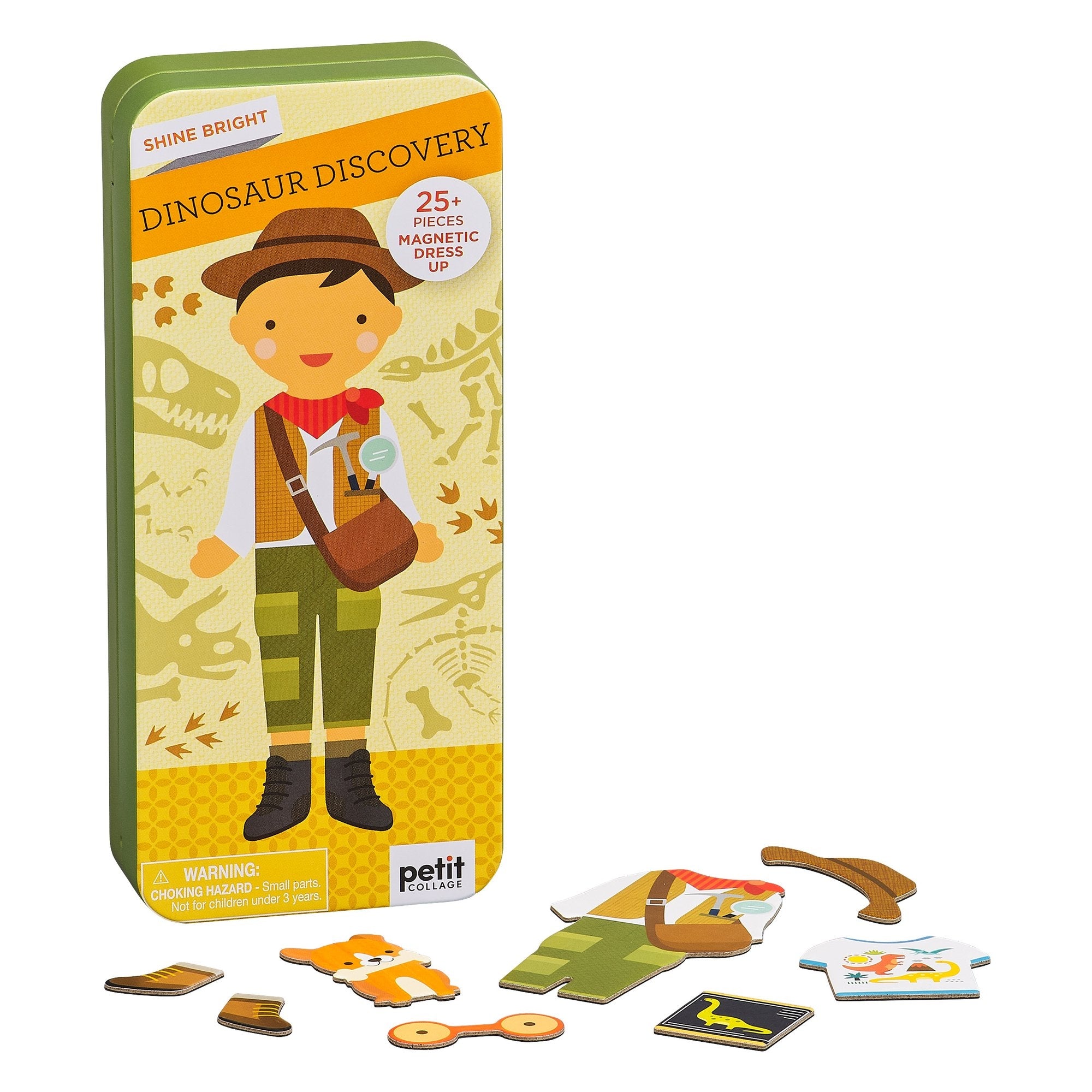 Petit Collage Shine Bright Magnetic Play Set - Dinosaur Discovery