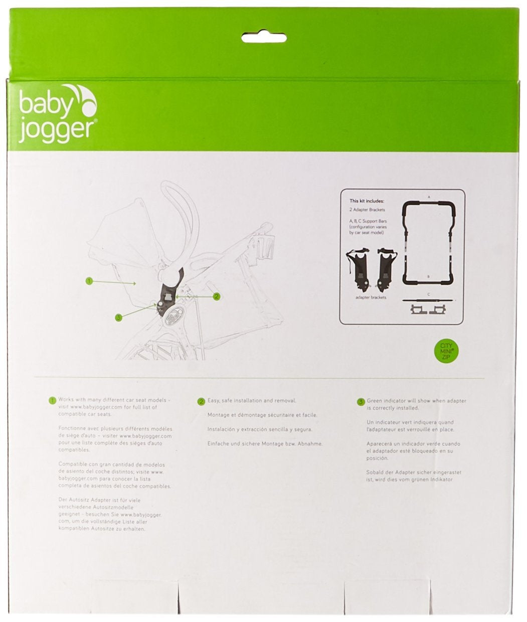 Baby Jogger Car Seat Adapter for City Mini Zip - Chicco / Peg Perego