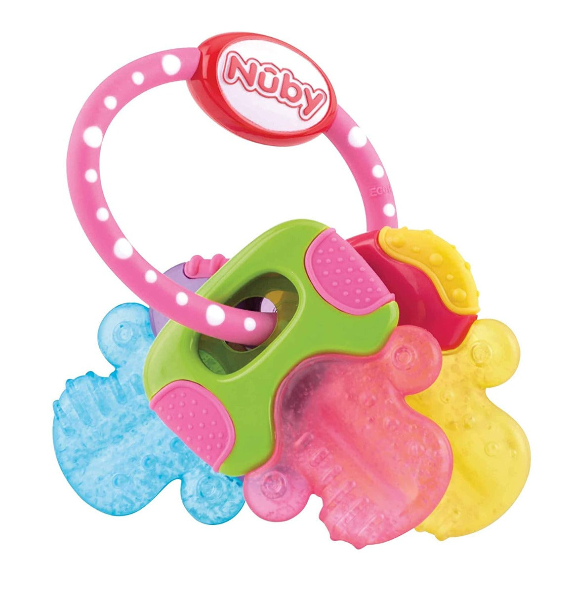Nuby Icybite Hard/Soft Teething Keys - Pink