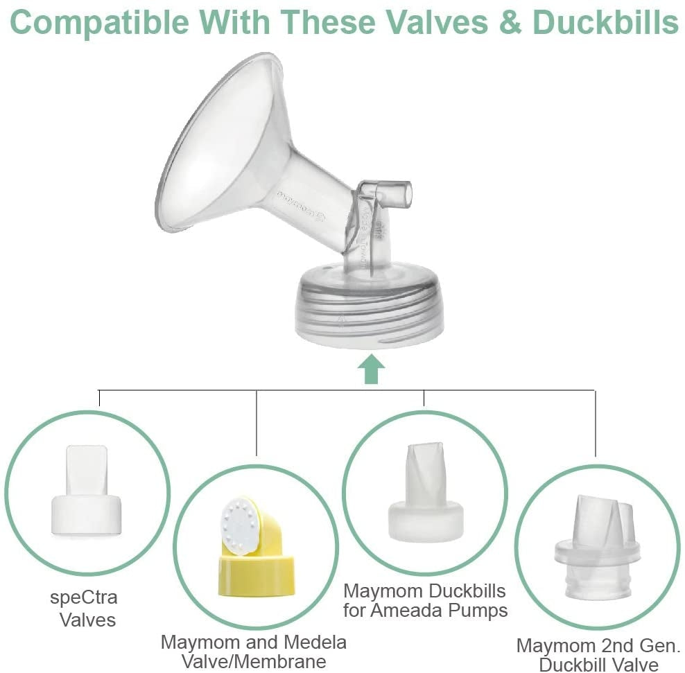 Maymom Flange for Spectra with Valve (Wide-Neck), 2pc (17 Sizes)