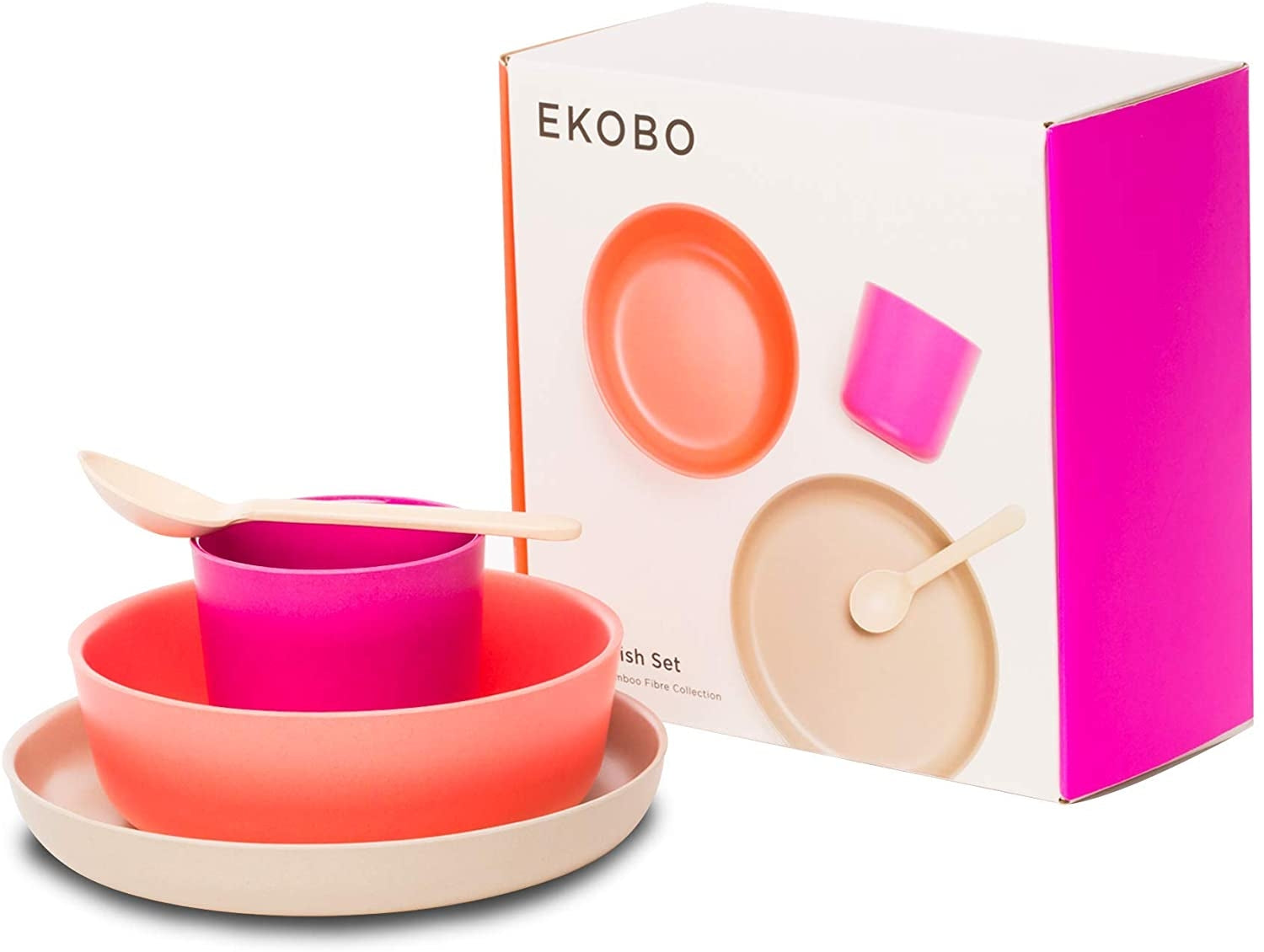 EKOBO Bamboo Kid Dish Set (6 Colours) - Pupsik Singapore