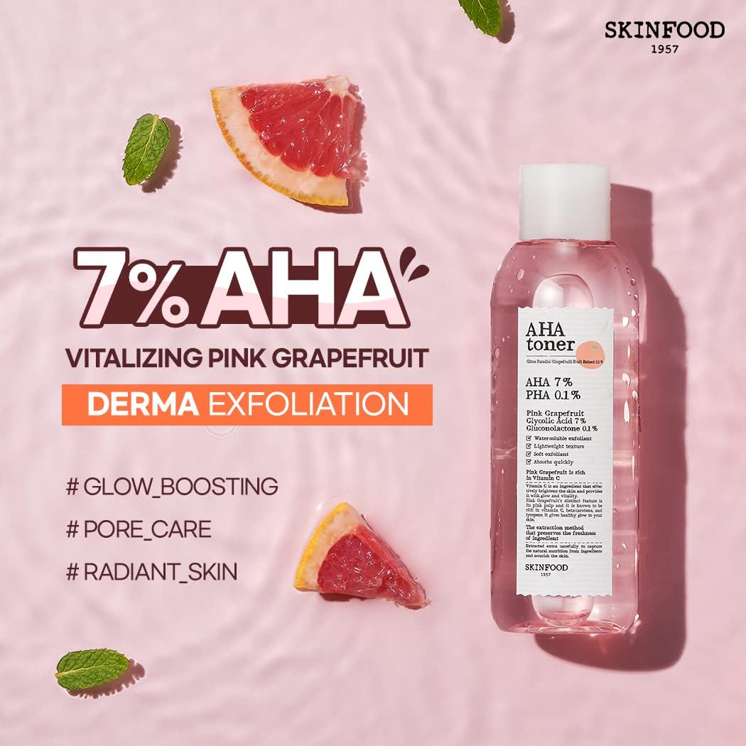 Skinfood Pink Grapefruit AHA Toner, 200ml (Exp 10/26)
