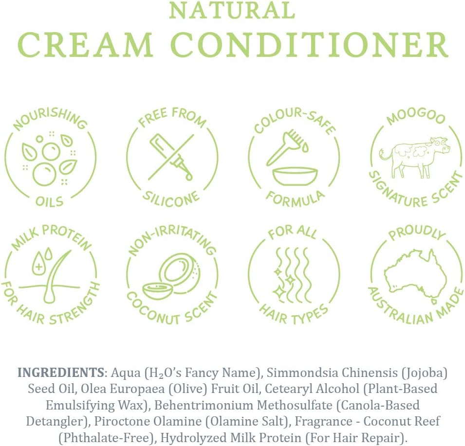 MooGoo Natural Cream Conditioner, 500ml (Exp 03/28)