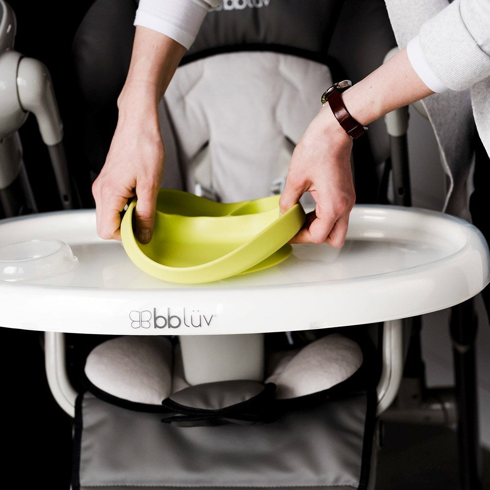 bbluv Miam Silicone Plate & Spoon Set - Lime