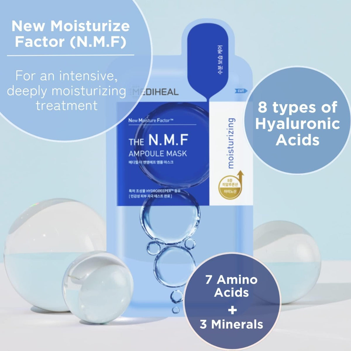Mediheal THE N.M.F Ampoule Mask, Pack of 10 (Exp 10/26)