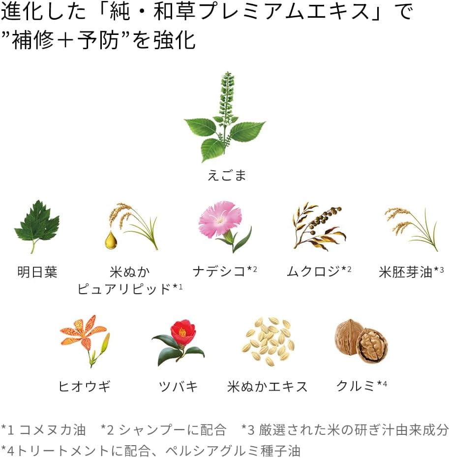 Kracie Ichikami Damage Repair & Color Care Shampoo, 660ml Refill Pack