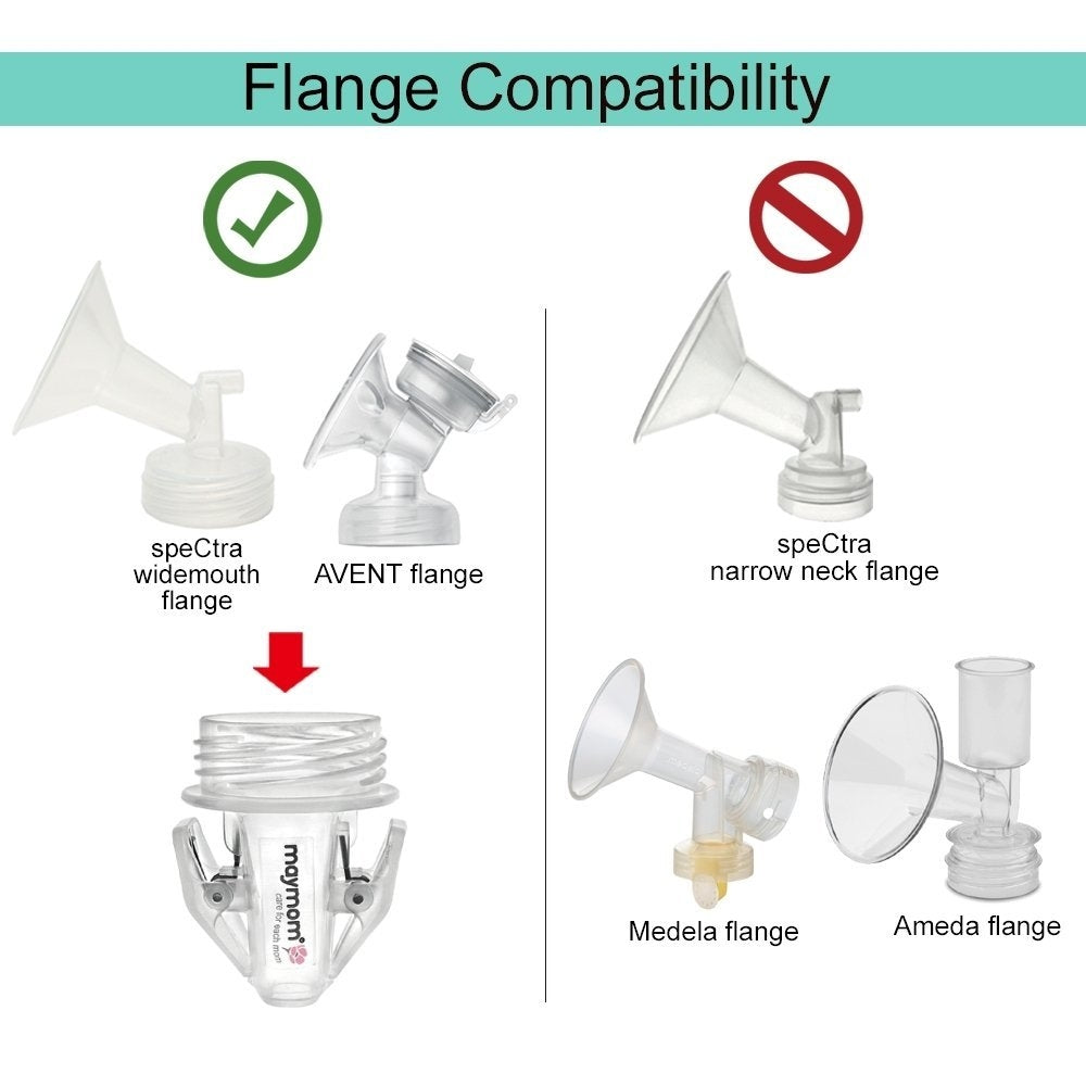 Maymom Breastmilk Storage Bag Adapters for Wide Neck Flange - 1st Gen (2pk)
