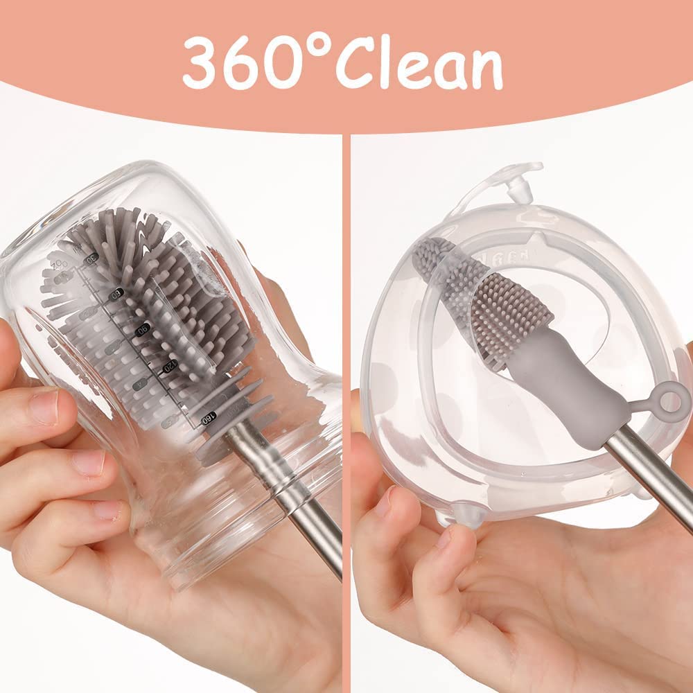 Haakaa Double-Ended Silicone Bottle Brush (2 Colors)