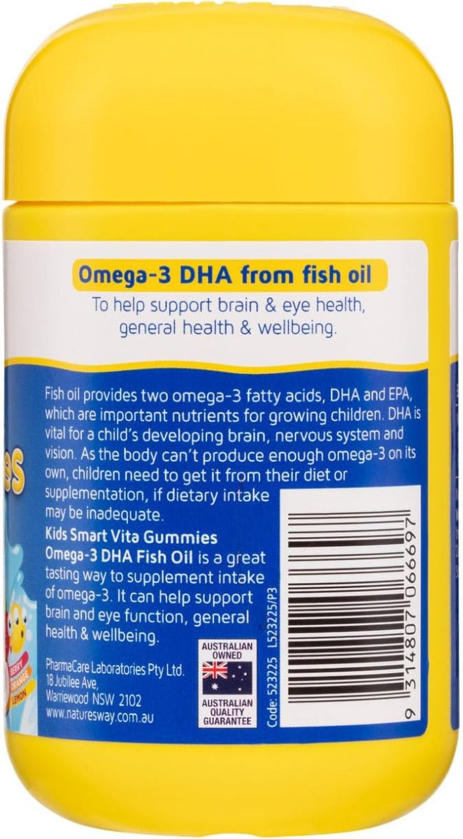 Nature's Way Kids Smart Vita Omega-3 DHA Fish Oil Gummies, 60s (Exp 01/27)