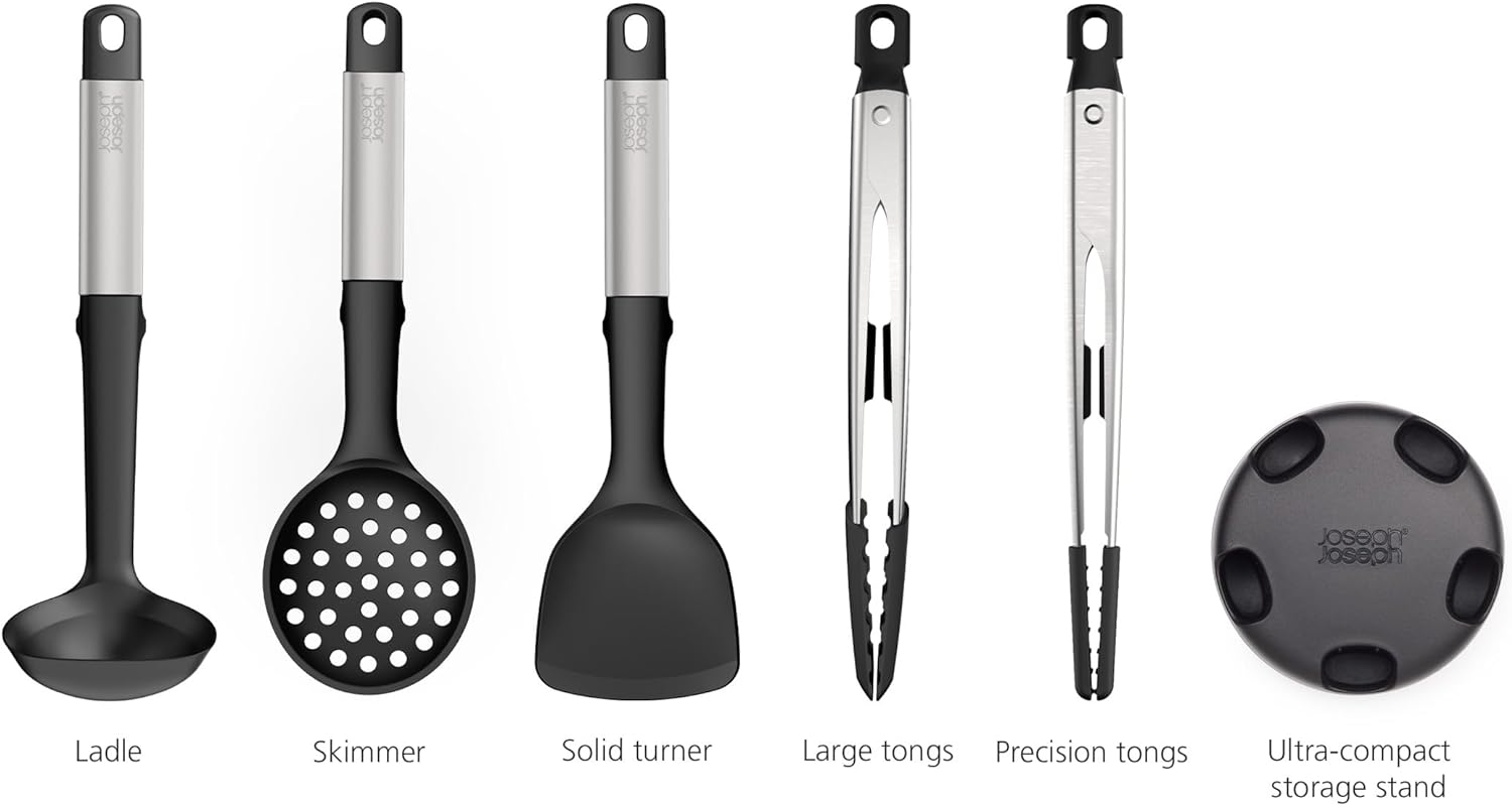 Joseph Joseph Elevate Fusion 5-piece Stainless-steel Utensil Set with Compact Stand