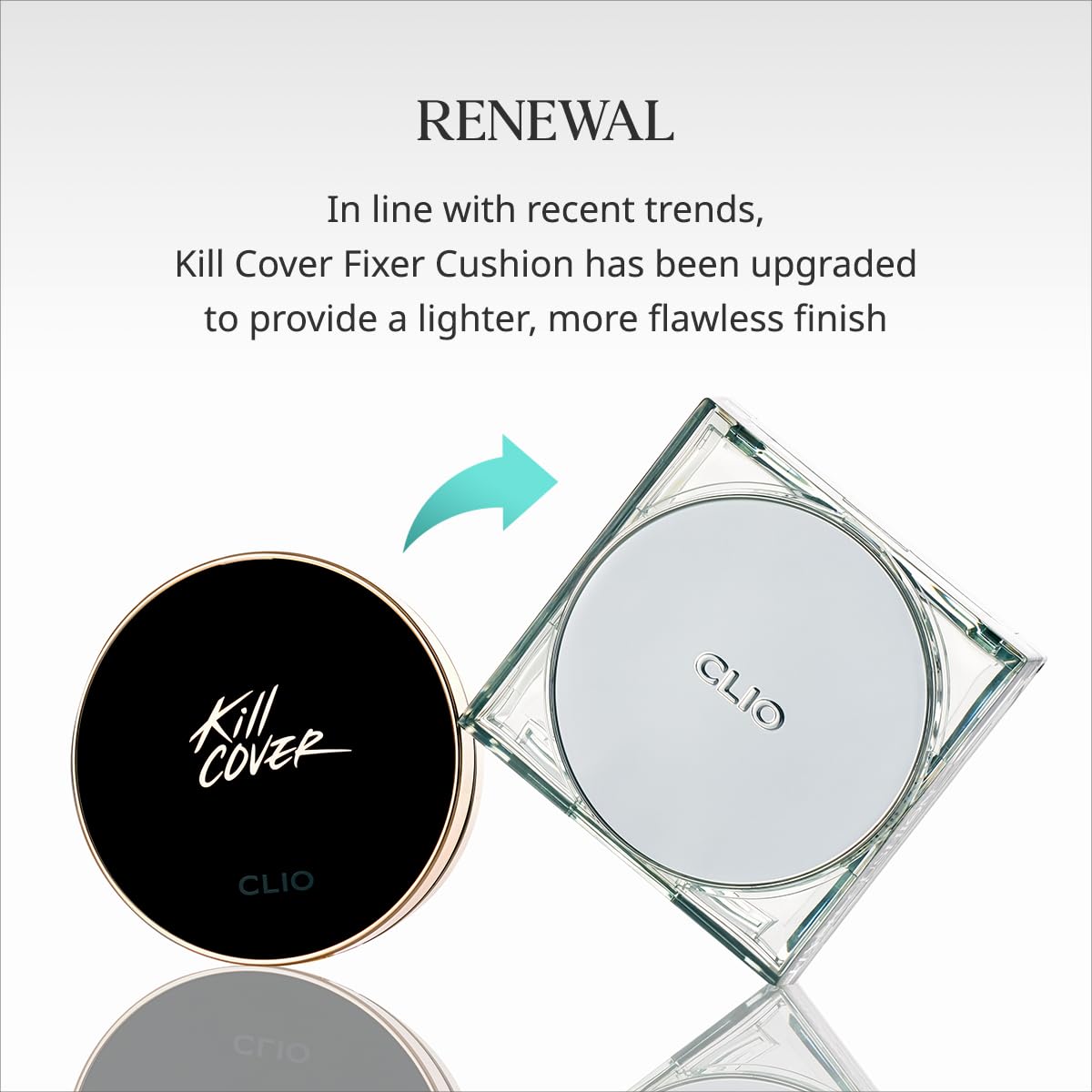 CLIO Kill Cover Skin Fixer Cushion + Refill Set - SPF50+ PA+++, 15g + 15g (5 Shades)