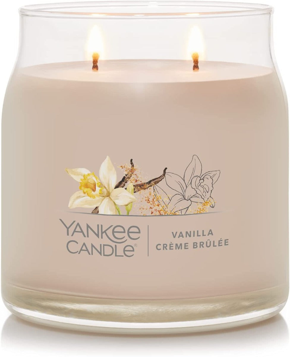 Yankee Candle Signature Medium Jar Candle, 2-wicks (13oz) - Vanilla Crème Brûlée