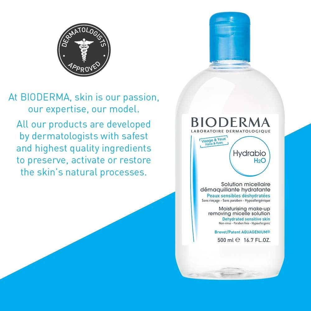 Bioderma Hydrabio H2O Make-up Removing Micellar Solution, 500ml - Exp 08/27